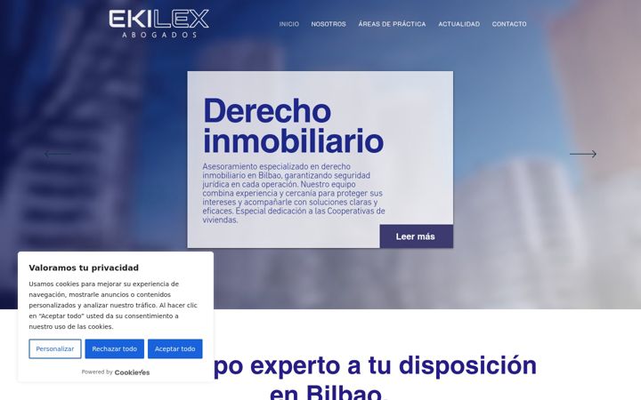 Screenshot of ekilexabogados.com