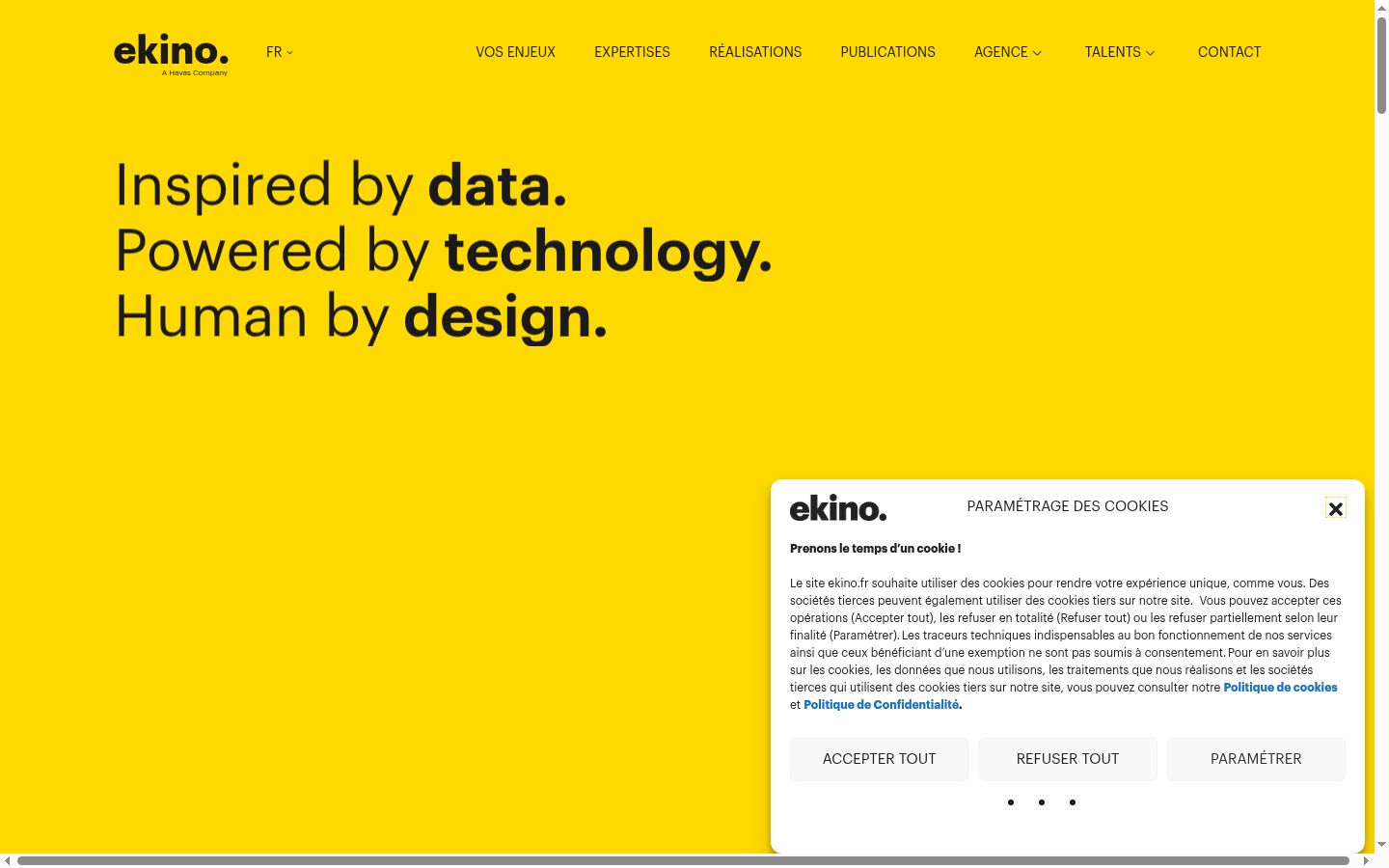Screenshot of the consent banner shown before any interaction
