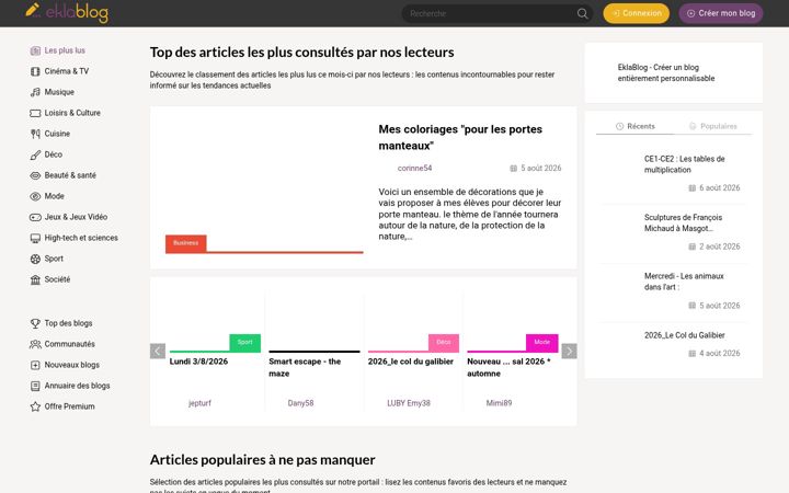 Screenshot of eklablog.com