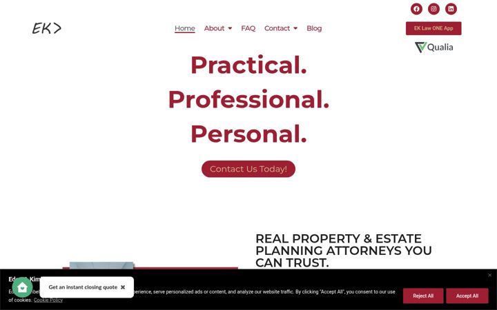 Screenshot of eklawllc.com
