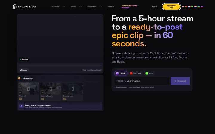 Screenshot of eklipse.gg