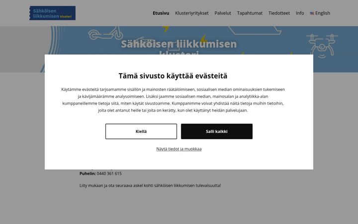 Екранна снимка на eklusteri.fi