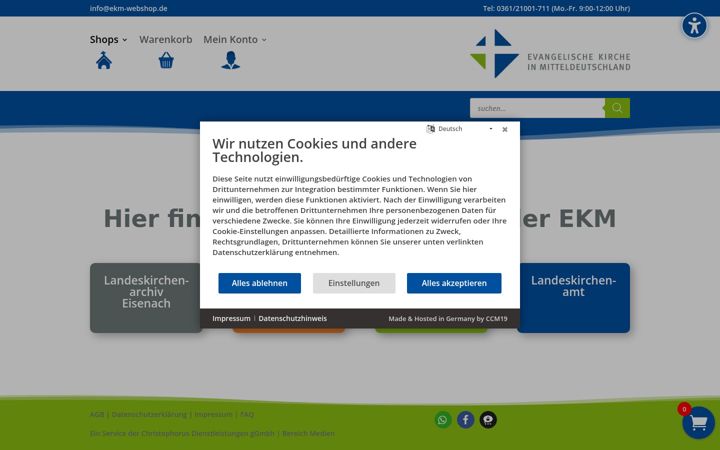 Screenshot stránky ekm-webshop.de