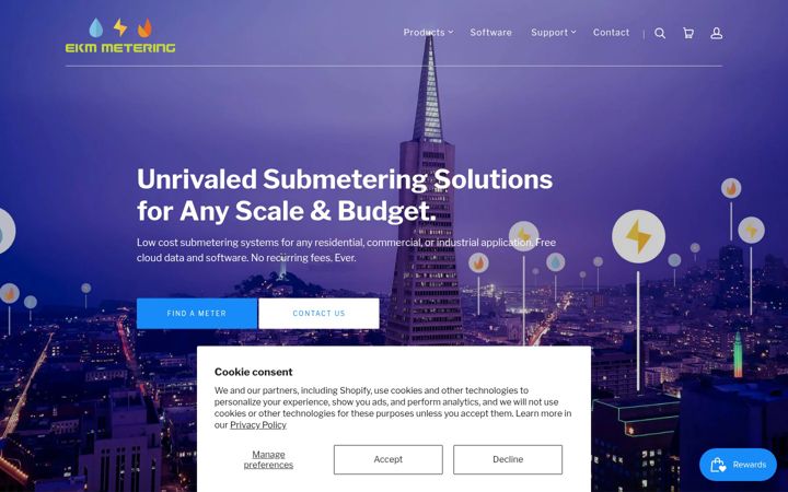 Screenshot of ekmmetering.com