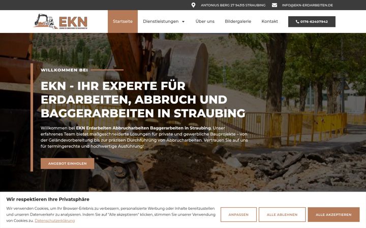 Screenshot of ekn-erdarbeiten.de