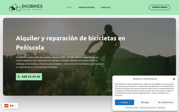 Skjermbilde av ekobikes.es