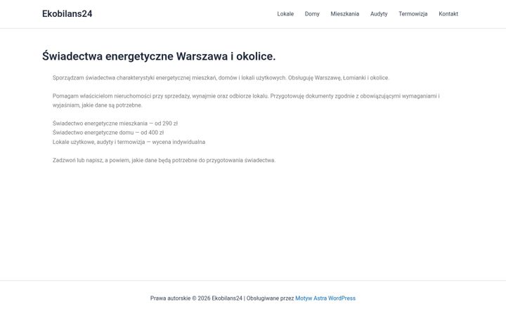 Screenshot of ekobilans24.pl