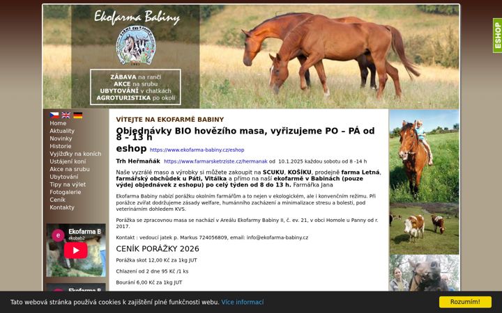 Skærmbillede af ekofarma-babiny.cz