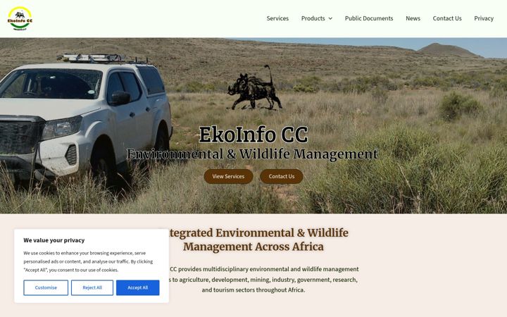 Екранна снимка на ekoinfo.co.za