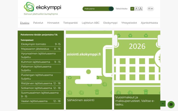 Screenshot of ekokymppi.fi