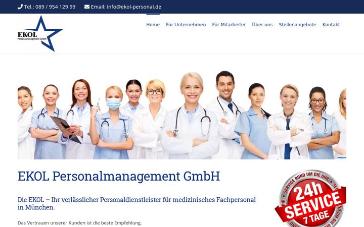 Screenshot van ekol-personal.de