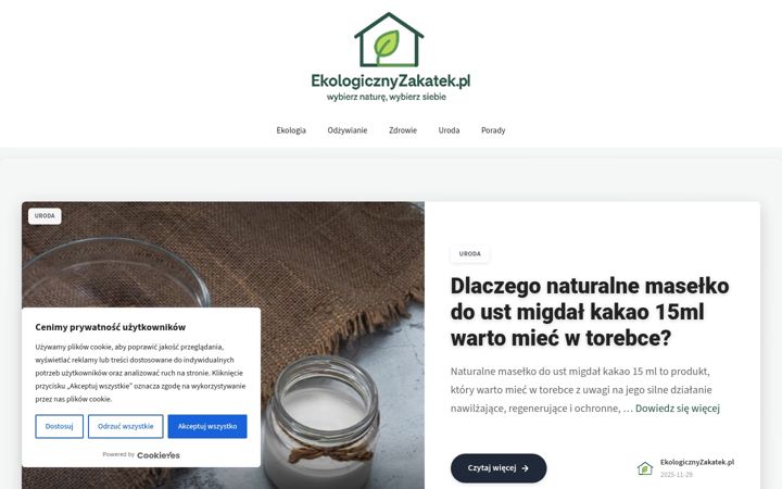 Screenshot ta' ekologicznyzakatek.pl