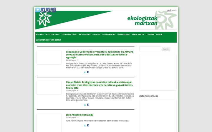 Screenshot of ekologistakmartxan.org
