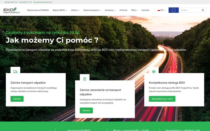 Screenshot of ekologistyka24.pl