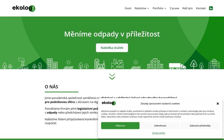 Snímek obrazovky ekologjinak.cz