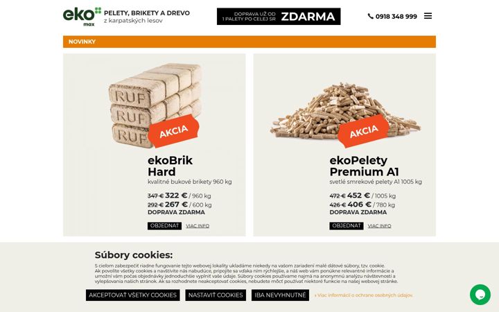 Screenshot of ekomax.sk