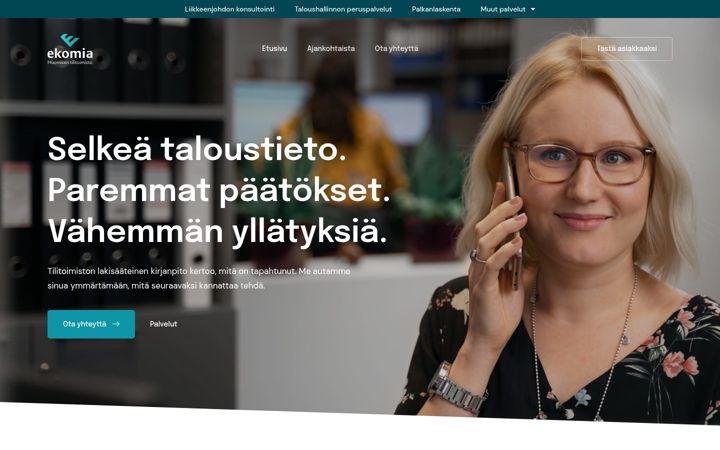 Screenshot van ekomia.fi