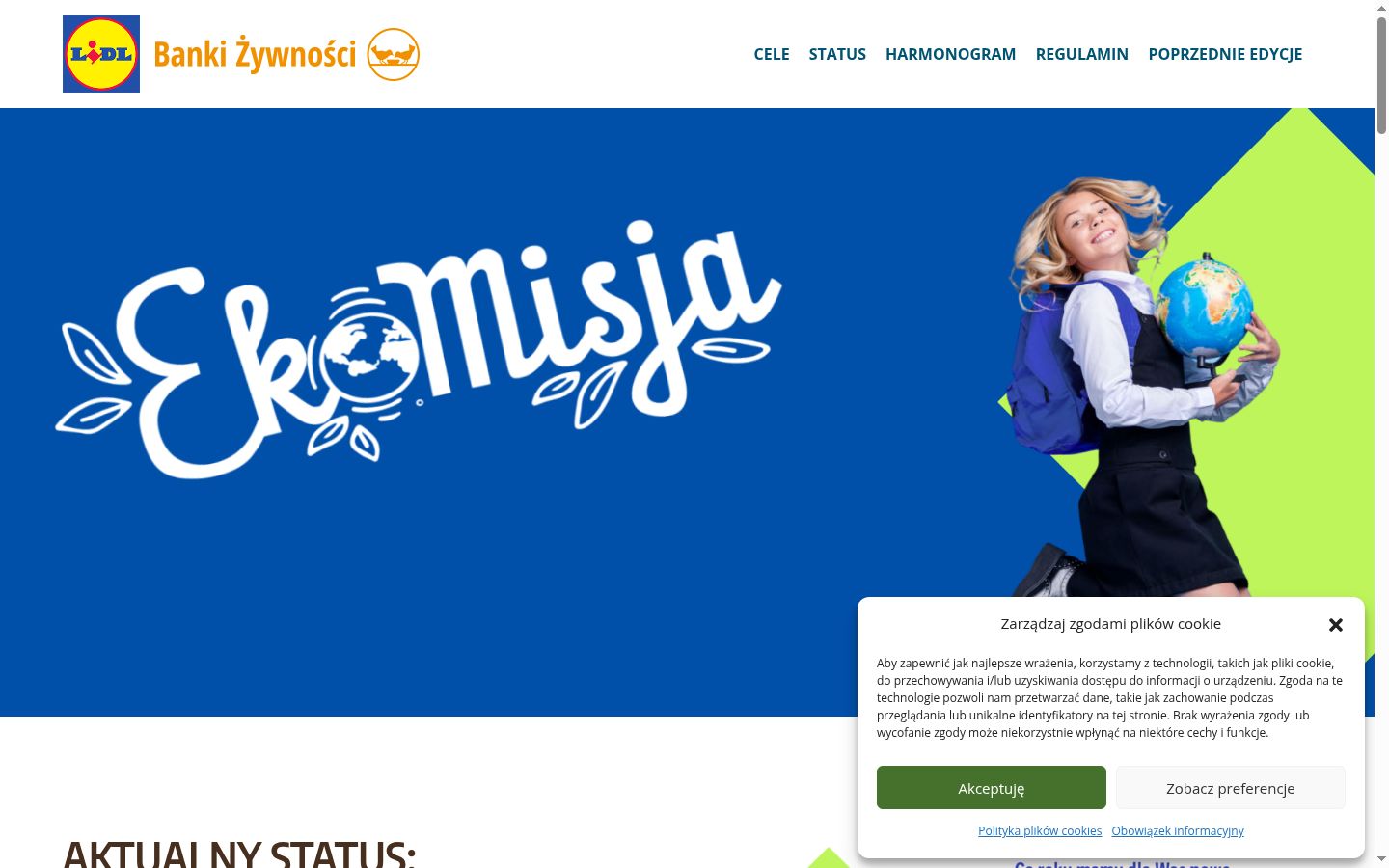 Captura de pantalla del banner de consentimiento mostrado antes de cualquier interacción