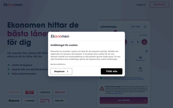Screenshot stránky ekonomen.se