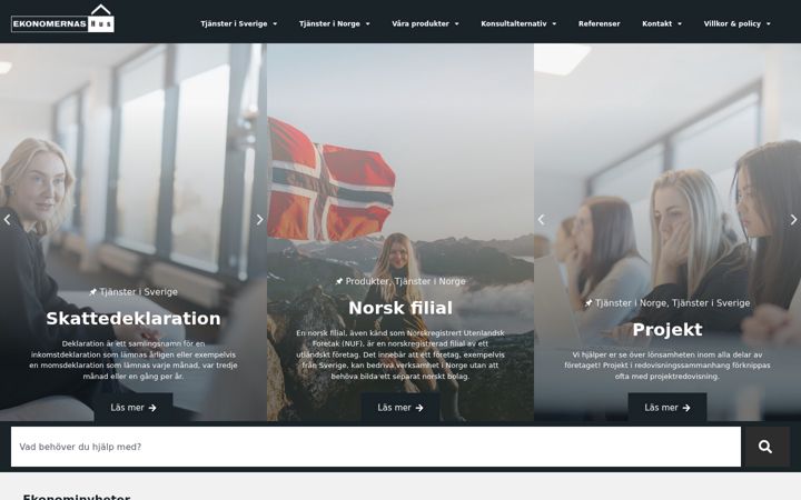 Screenshot stránky ekonomernashus.se