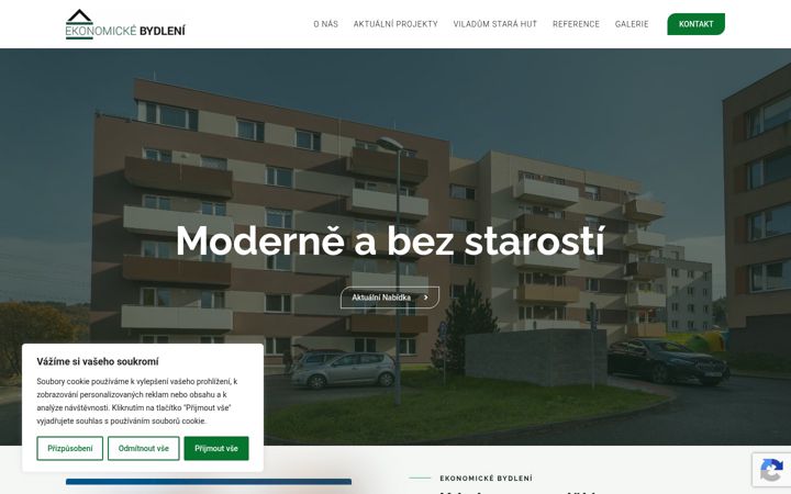 Snímek obrazovky ekonomickebydleni.cz