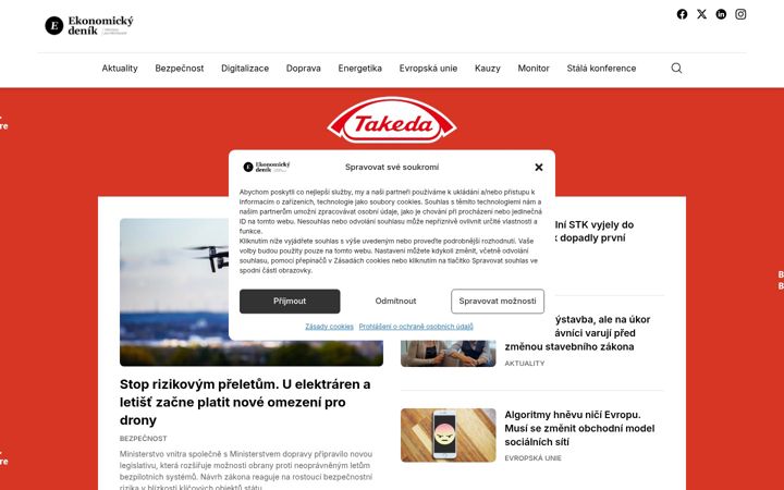 Kuvakaappaus sivustosta ekonomickydenik.cz