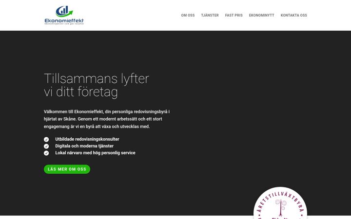 Screenshot stránky ekonomieffekt.se