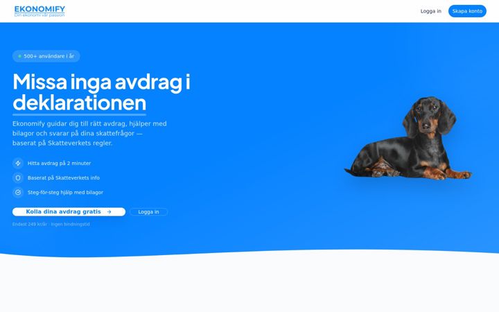 Screenshot of ekonomify.com