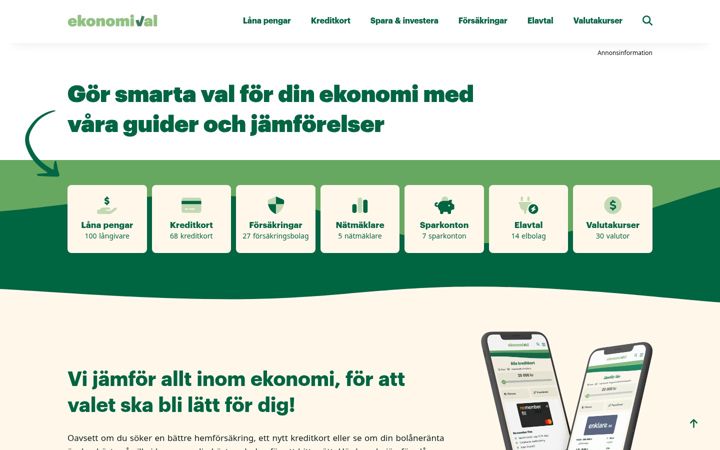 Skjermbilde av ekonomival.se