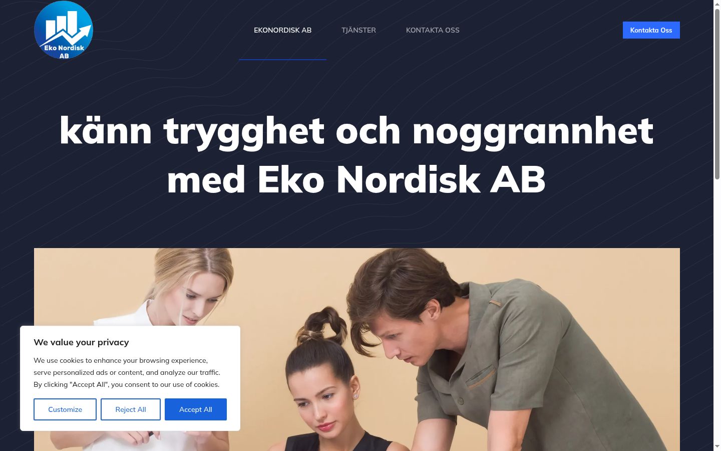 Skjermbilde av samtykkebanneret slik det vises før noen interaksjon