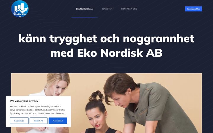 Skjermbilde av ekonordisk.se