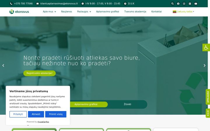 Snímek obrazovky ekonovus.lt