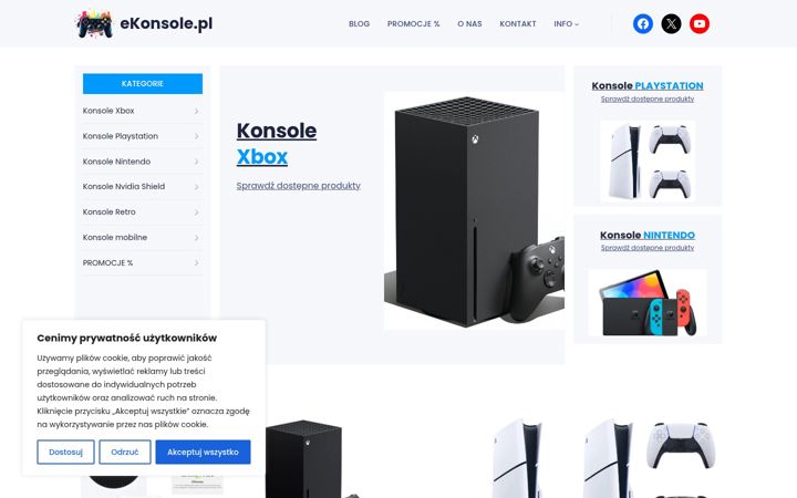 Snímek obrazovky ekonsole.pl