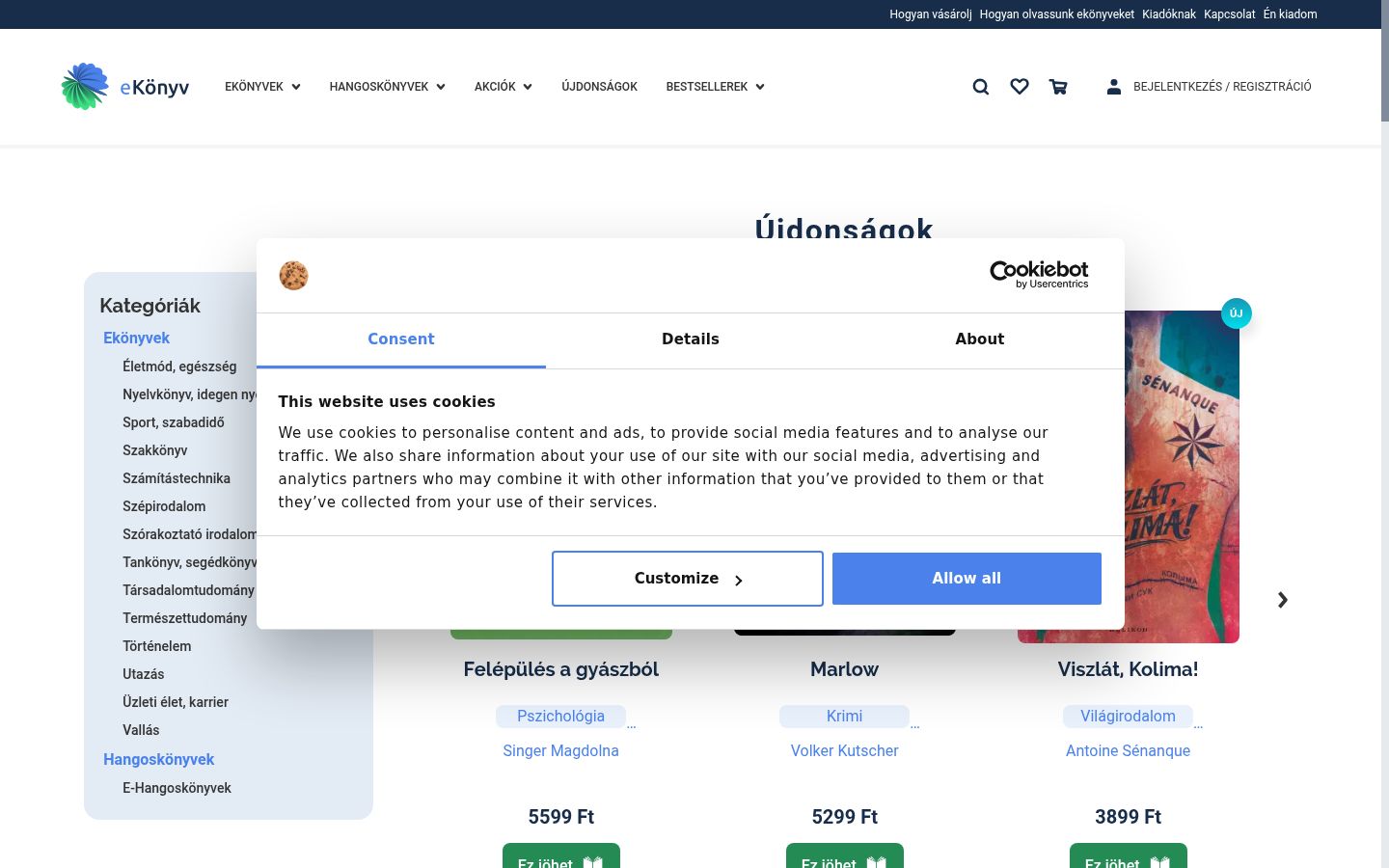 Snímek obrazovky baneru souhlasu zobrazeného před jakoukoli interakcí