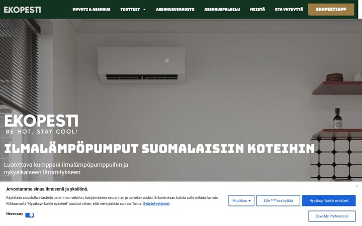 Screenshot of ekopesti.fi