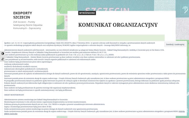 Screenshot of ekoporty.szczecin.pl