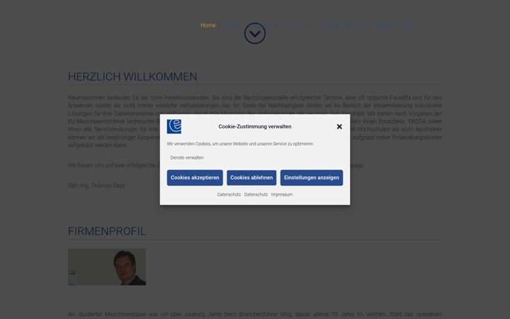 Screenshot van ekosa.de