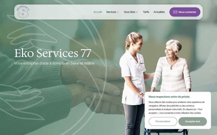 Screenshot stránky ekoservices77.fr
