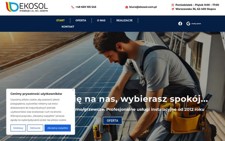 Screenshot ta' ekosol.com.pl