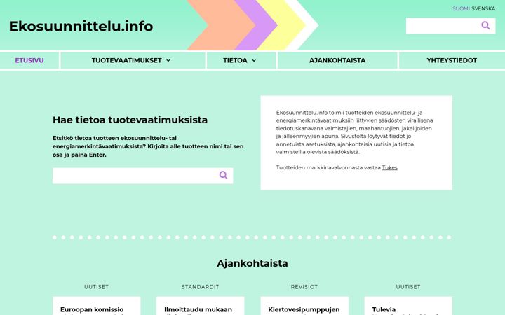 Zrzut ekranu ekosuunnittelu.info