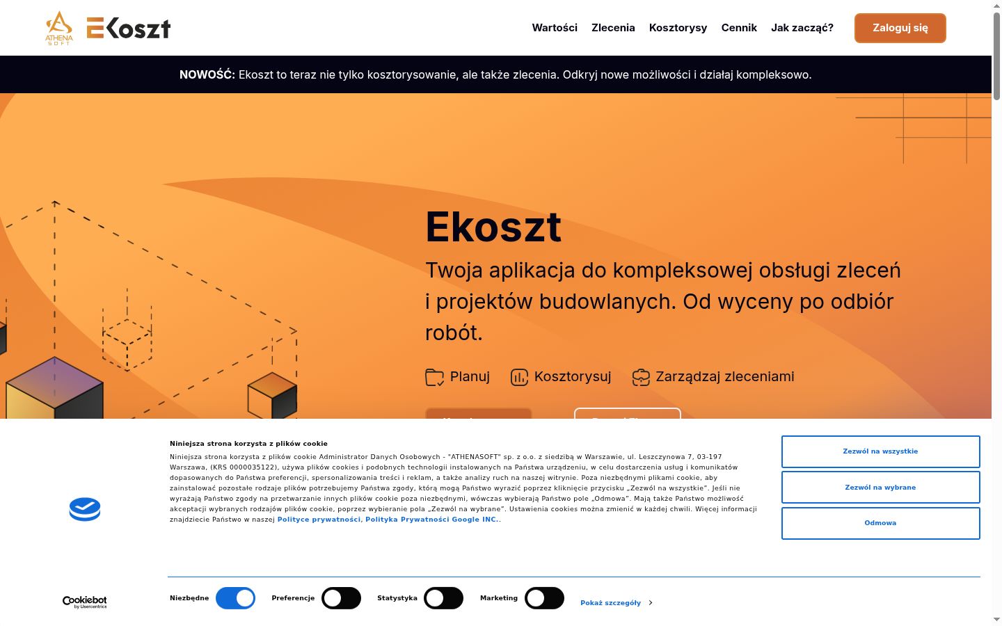 Snímek obrazovky baneru souhlasu zobrazeného před jakoukoli interakcí