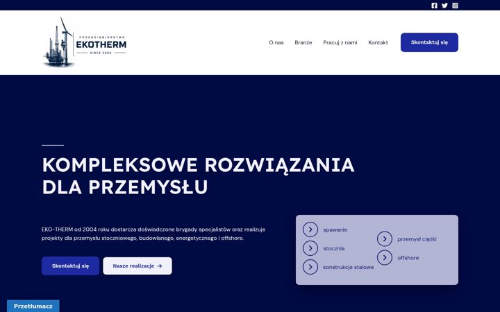 Snímek obrazovky ekotherm.com.pl