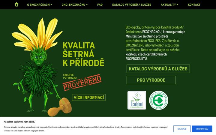 Screenshot ta' ekoznacka.cz