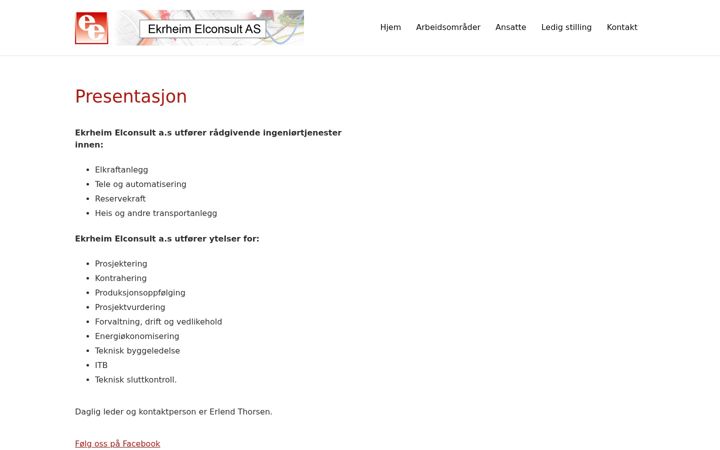 Zrzut ekranu ekrheim-elconsult.no
