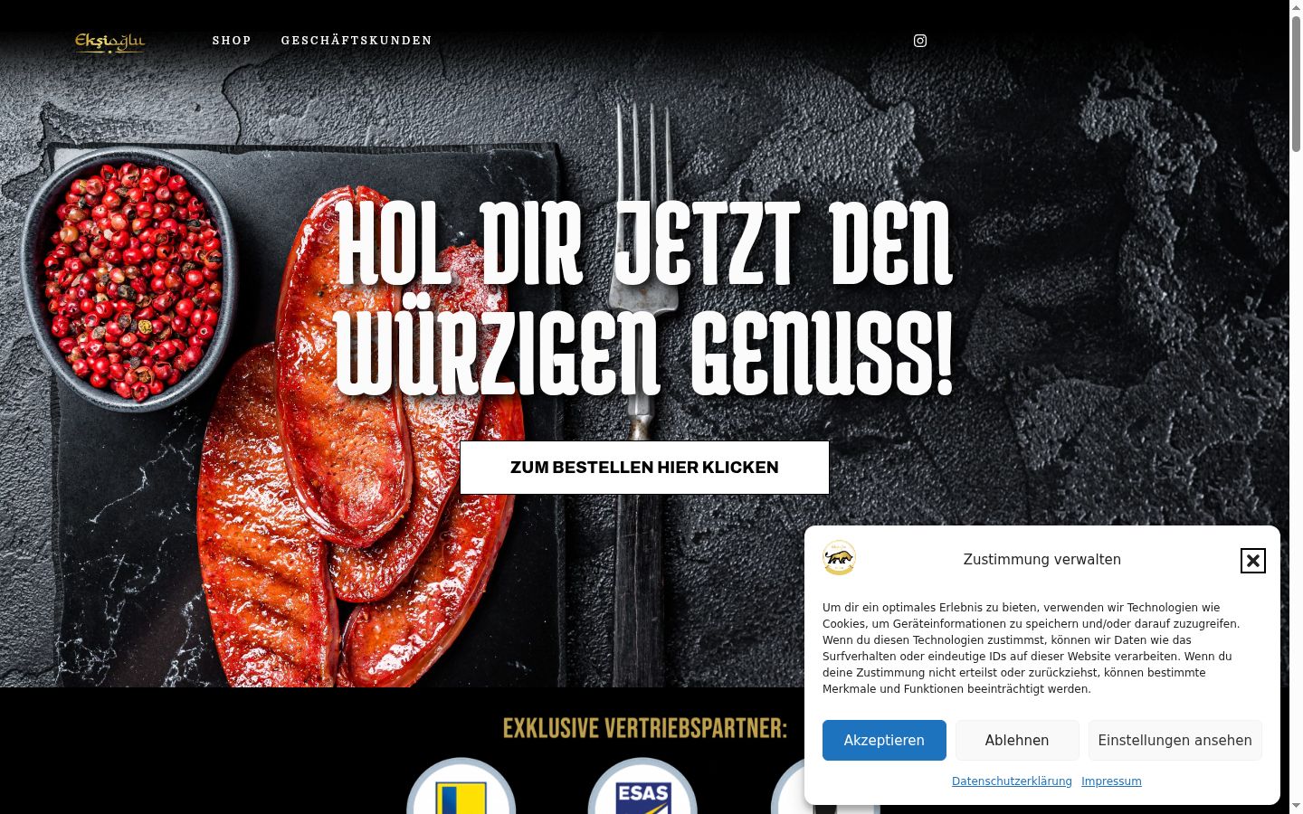 Screenshot of the consent banner shown before any interaction