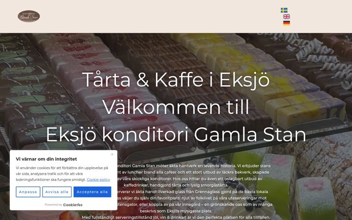 Skærmbillede af eksjokonditori.se