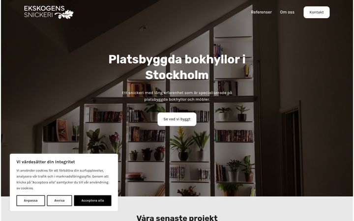 Screenshot of ekskogenssnickeri.com