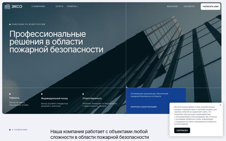 Snimka zaslona za ekso-msk.ru