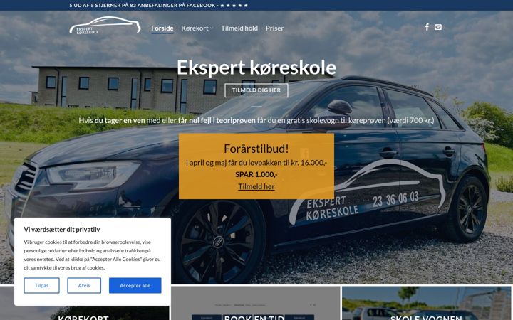 Screenshot stránky ekspertkoreskole.dk