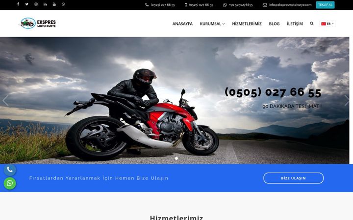 Screenshot of ekspresmotokurye.com